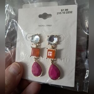 Colorful dangle earrings nickel free